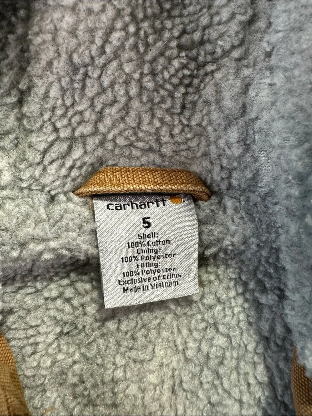 Carhartt Hooded  Jacket in Brown Little Boys  Size 5